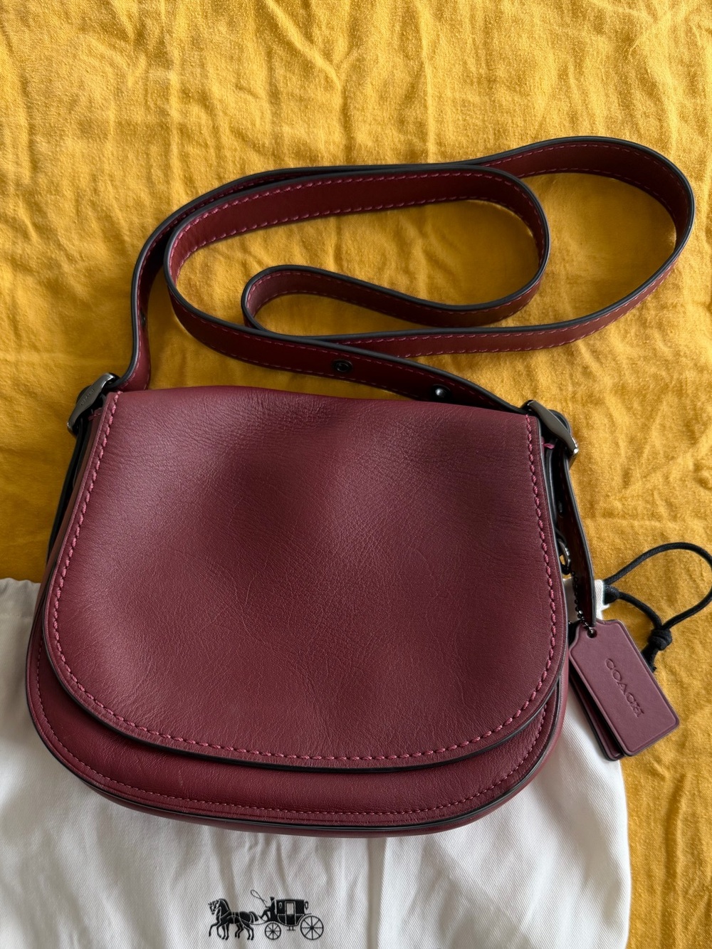 Coach 1941 Saddle Bag 23 Bordeaux Leather Purse Shoulder Crossbody